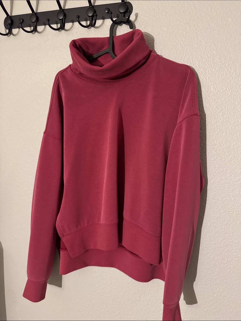 lululemon Women's Rose-Red Funnel-Neck Sweatshirt